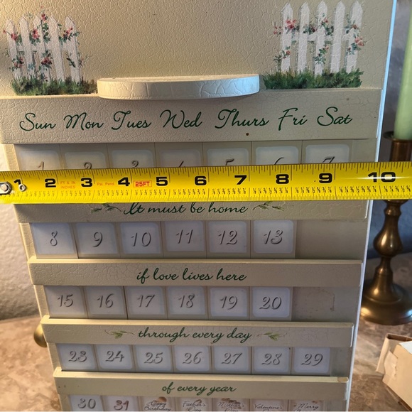 VTG Wooden Farmhouse Perpetual Calendar Floral Hand Crafted Birchfield complete - Picture 14 of 16